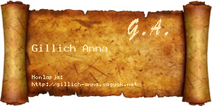 Gillich Anna névjegykártya
